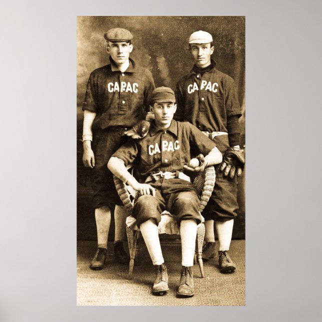 Poster Joueurs vintages De Baseball (Devant)