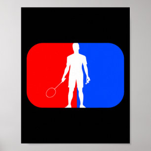 Poster Joueuse de badminton Enfants Hommes Femmes Smash B