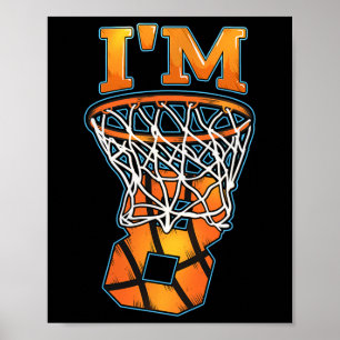 Poster Joueuse de basket-ball 8 Anniversaire I'm 8 Garçon