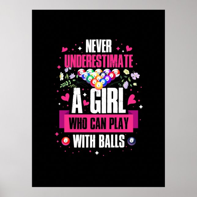 Poster Joueuse de billard Cette fille peut jouer billard  (Devant)