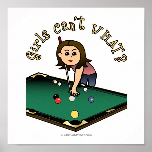 Poster Joueuse de billard féminine légère (Devant)