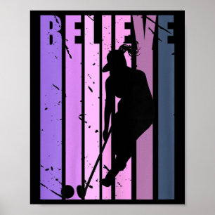 Poster Joueuse de hockey sur gazon rétro cool Entraîneur 