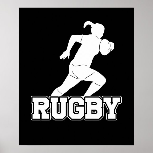 Poster Joueuse de rugby pour filles (Devant)