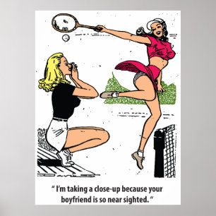 Poster Joueuse de tennis magnifique, humour, vintage
