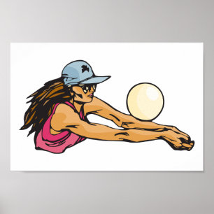 Poster Joueuse de volley-ball féminine