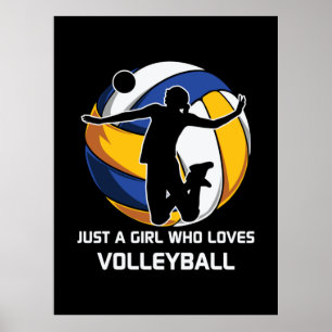 Poster Joueuse De Volley-ball Juste Une Fille Qui Aime Le