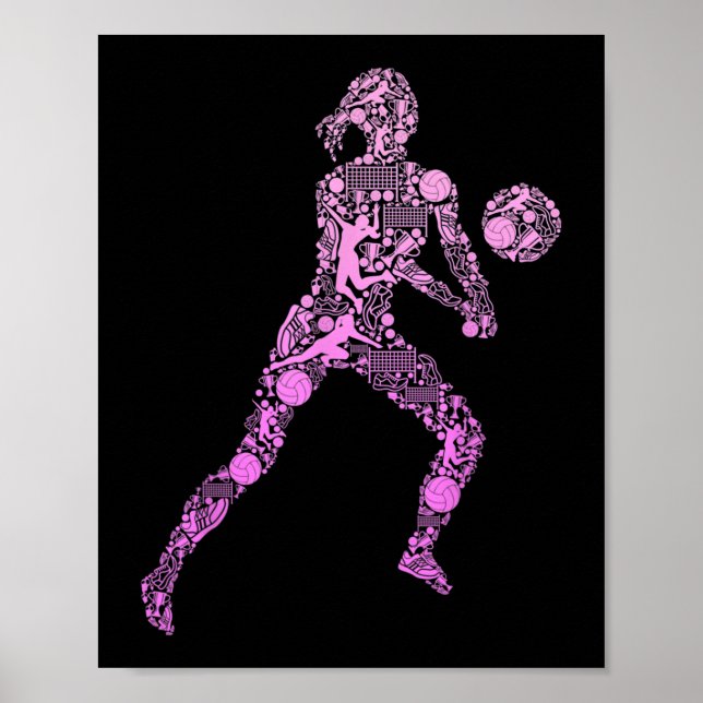 Poster Joueuse de volleyball féminin Joueuse de jeunesse  (Devant)
