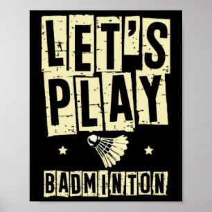Poster Jouons Dminton Player Shuttle Racket 1