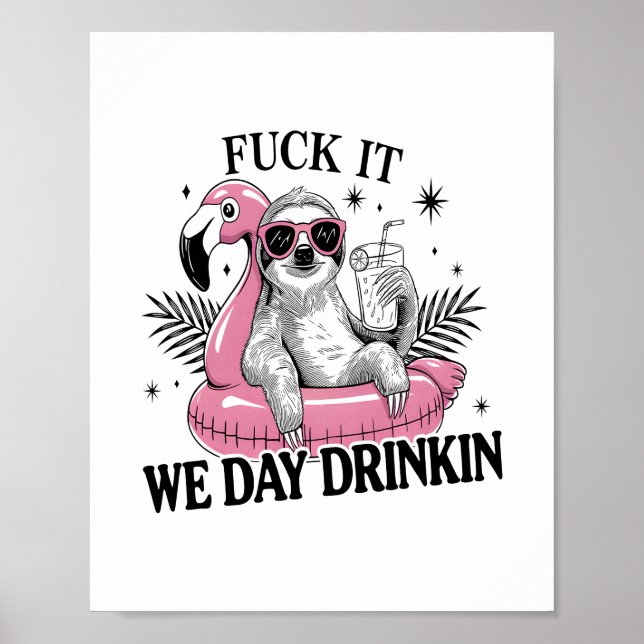 Poster Jour boire Sloth (Devant)