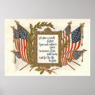 Poster Jour commémoratif de la guerre du drapeau américai