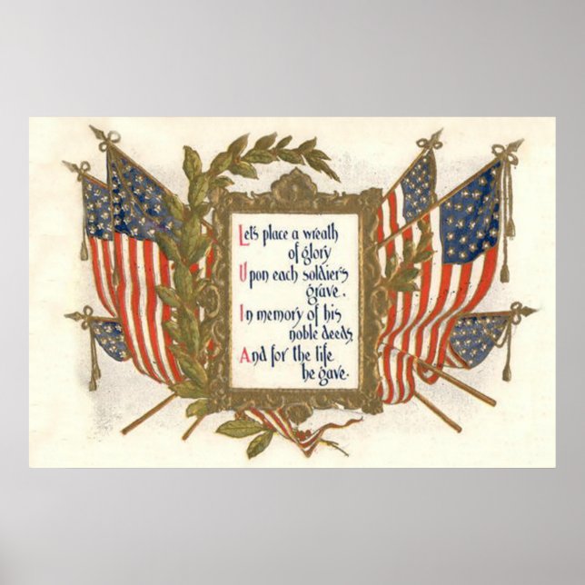 Poster Jour commémoratif de la guerre du drapeau américai (Devant)