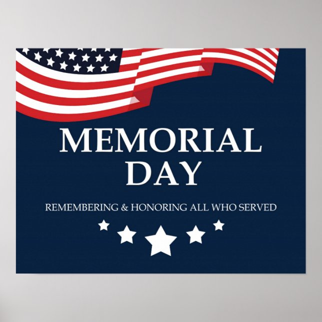 Poster Jour commémoratif, Drapeau des États-Unis (Devant)
