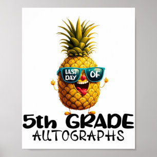 Poster Jour de 5e année Autographe Graduation Garçons Fil