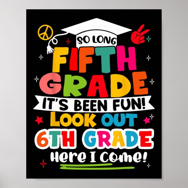 Poster Jour De 5E Année Diplômée Garçons Filles Ki (Devant)