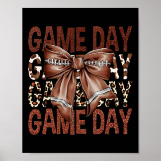 Poster Jour de jeu Football Bow Leopard Femmes Filles Enf