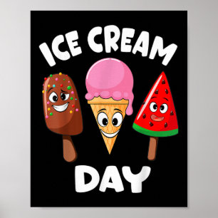 Poster Jour de la crème glacée Fête estivale Crème glacée