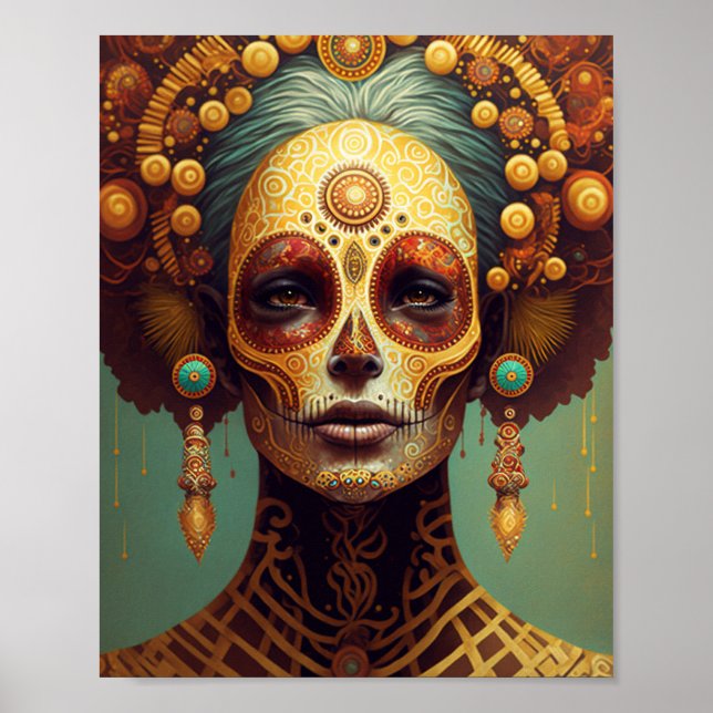 Poster Jour De La Femme Morte Du Crâne De Sucre (Devant)