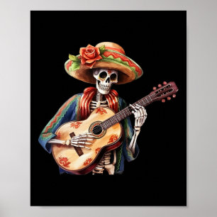 Poster Jour De La Morte Lady Crâne Sucre Dia De Los Muert