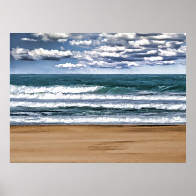 Poster Jour de la plage déserte (Devant)