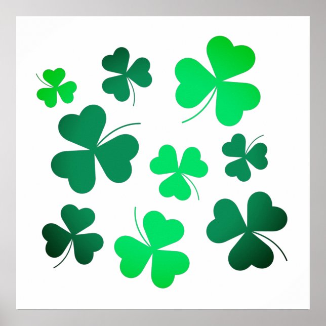 Poster Jour de la Saint Patrick de printemps vert irlanda (Devant)
