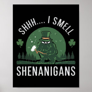 Poster Jour de la Saint-Patrick Drôle Shhh Je sens les Sh
