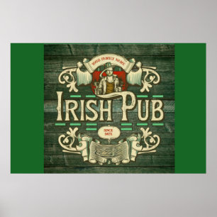 Poster Jour de la Saint Patrick personnalisé drôle Pub ir