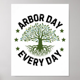 Poster Jour de l'Arbor Quotidien Nature Amour Vintage Joy