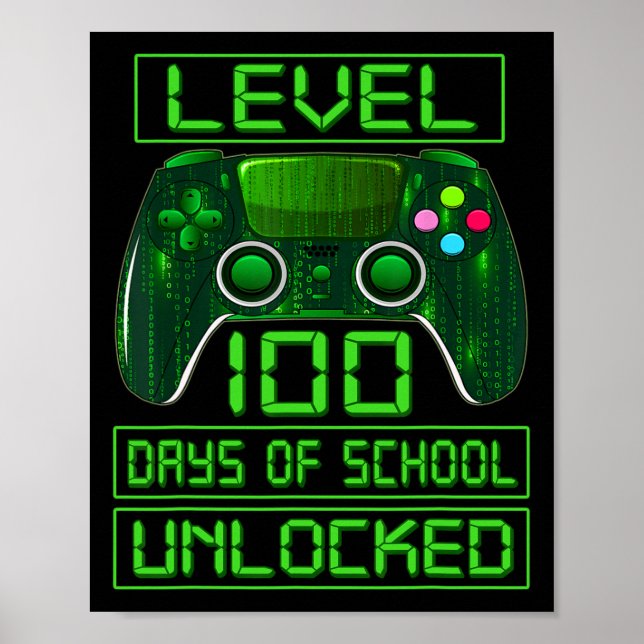 Poster Jour De L'École Garçons Niveau 100 Jours De Déverr (Devant)