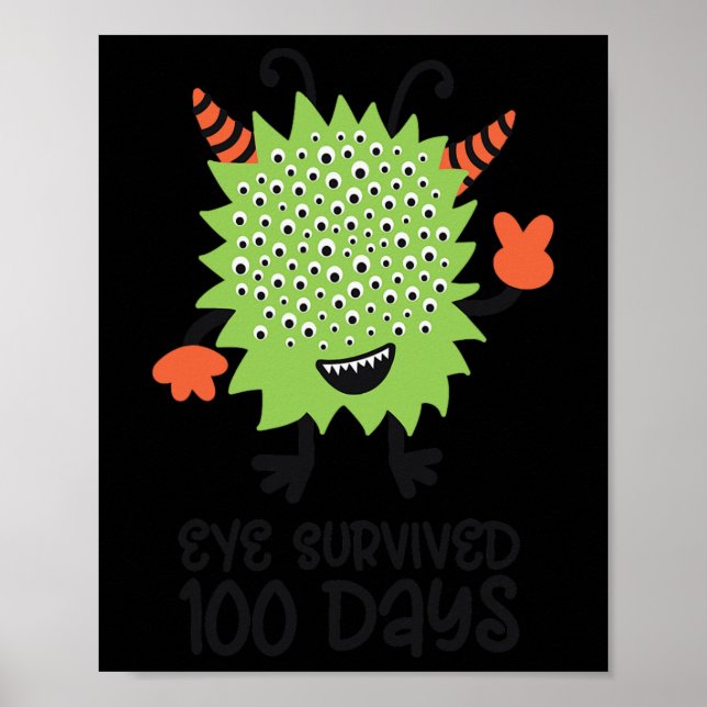 Poster Jour De L'École Monster Garçons Enfants Oeil Survé (Devant)