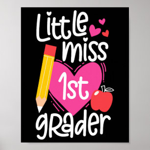 Poster Jour De L'École Petite Miss 1ère Filles De Grande