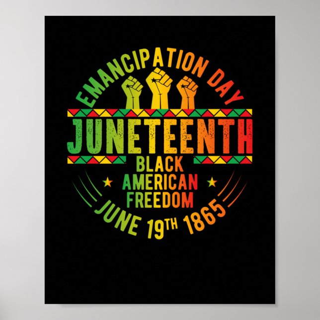 Poster Jour de l'Émancipation du 11 juin Histoire noire (Devant)