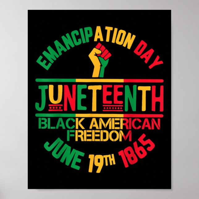 Poster Jour de l'Émancipation Jeu 19e Liberté Noire-Améri (Devant)