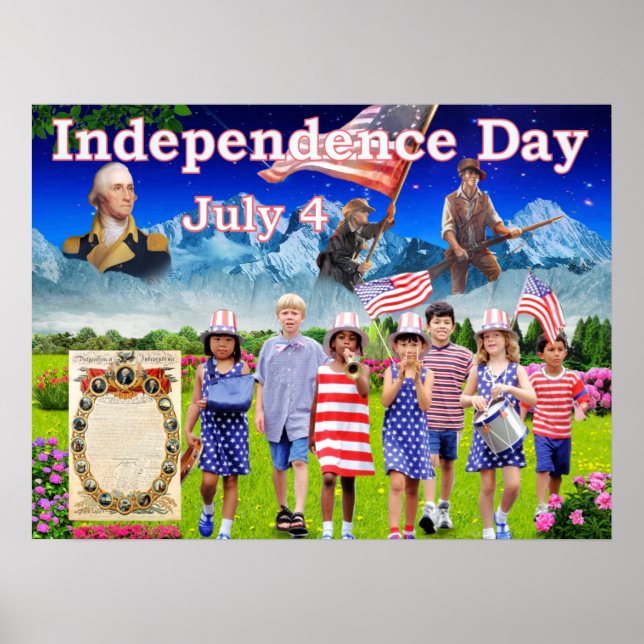 Poster Jour de l'Indépendance 4 juillet 4 juillet quatriè (Devant)