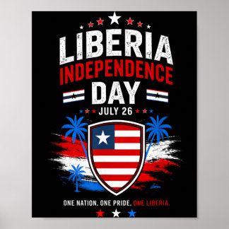 Poster Jour de l'indépendance du Liberia 26 juillet Drape