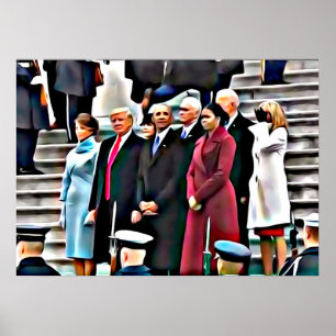 Poster Jour de l'investiture Président Obama & Donald Tru