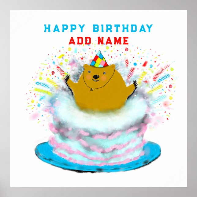 Poster Jour de marmotte amusant Anniversaire (Devant)