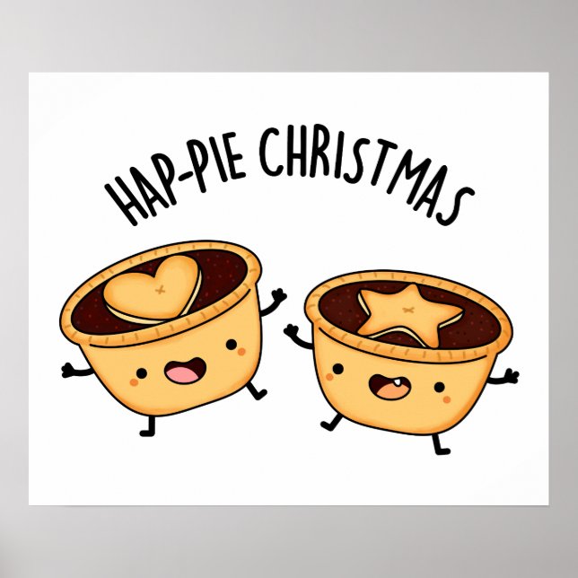 Poster Jour de Noël amusant Jeu à tarte de Noël (Devant)