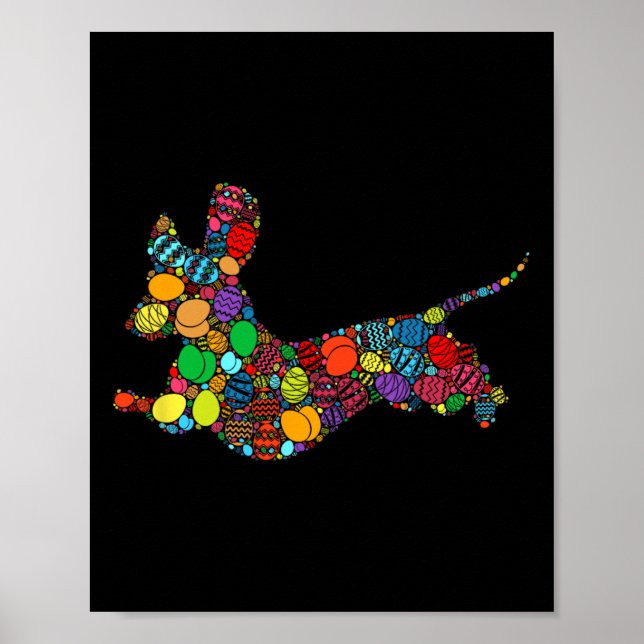 Poster Jour de Pâques Bysket coloré Oeufs de chasse - Chi (Devant)