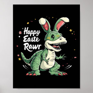 Poster Jour de Pâques Dinosaur Drôle Happy Eastrawr T Rex