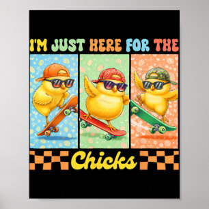 Poster Jour de Pâques Poulet Amoureux des Animaux de Ferm