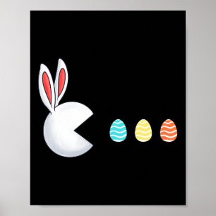 Poster Jour de Pâques Rabbit Oeufs Amusants Garçons Fille