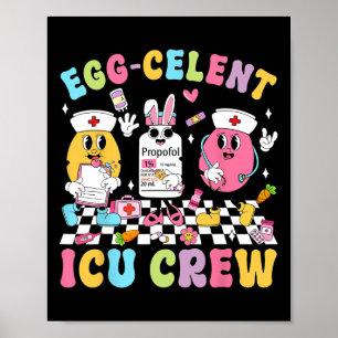 Poster Jour de Pâques super Oeuf celent Icu Crew Bunny Nu