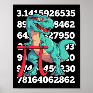 Poster Jour de Pi Dinosaure T Rex Drôle Math 3.14 Profess