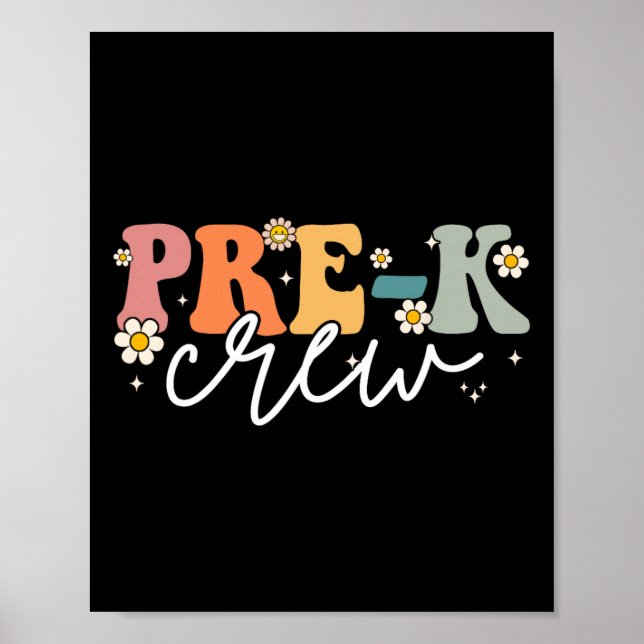 Poster Jour De Pré K Équipage Super Retour À L'École Ense (Devant)