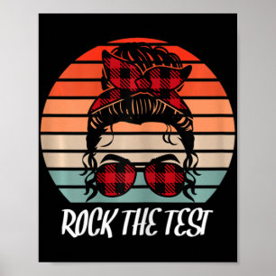 Poster Jour de test amusant Rocher le test Coucher de sol