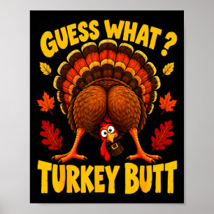 Poster Jour de Thanksgiving drôle de fesses de dinde fest