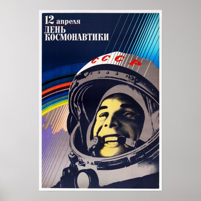 Poster Jour des cosmonautes YURI GAGARIN Programme spatia (Devant)