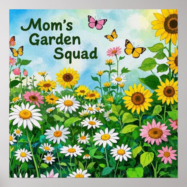 Poster Jour des Mères Jardin Floral Squad (Devant)