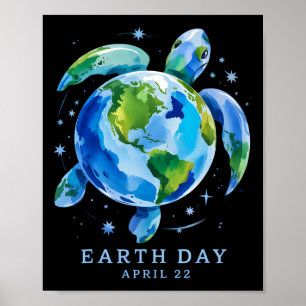 Poster Jour des terres 2025 Restaurer Earth Sea Turtle Ar