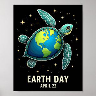 Poster Jour des terres 2025 Restaurer Earth Sea Turtle Ar